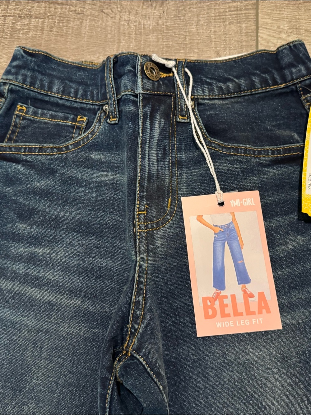 YMI Bella Wide Leg Fit Girl’s Jeans - Dark Blue